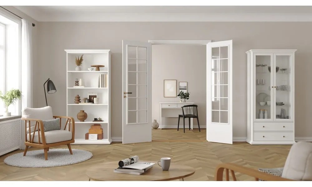 Biela knižnica 96x201 cm Paris – Tvilum