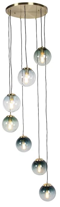 Inteligentné závesné svietidlo mosadzné 7-svetiel Vrátane WiFi ST64 - Pallon