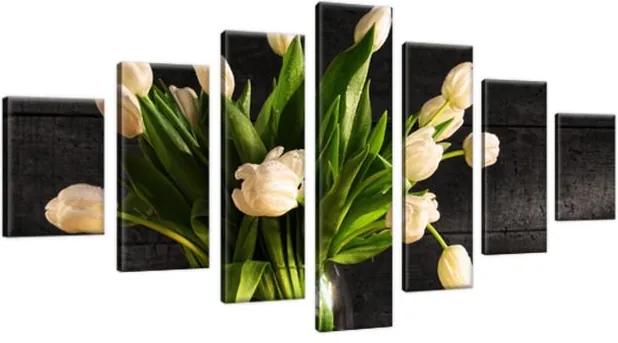 Obraz na plátne Krémové tulipány 210x100cm 1392A_7A