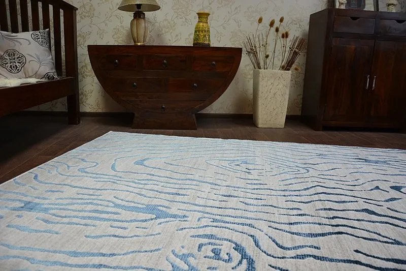 Kusový koberec MANYAS Egia sivo-modrý