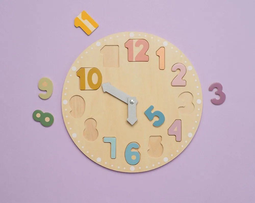 Drevené puzzle hodiny