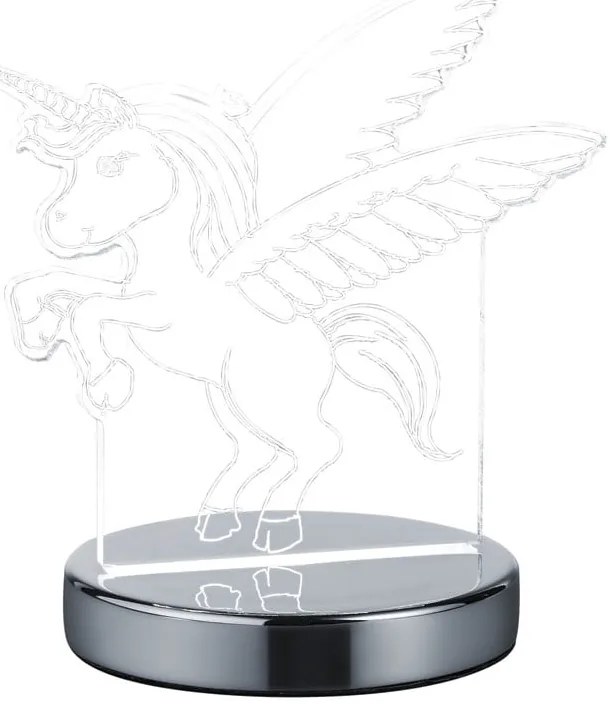 LED stolová lampa v lesklej striebornej farbe (výška 17 cm) Karo - Reality