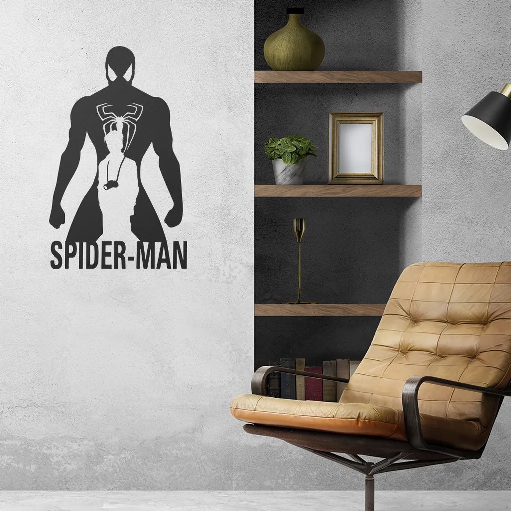 Veselá Stena Samolepka Spiderman silueta Farba: modrá, Veľkosť: 100 x 61 cm