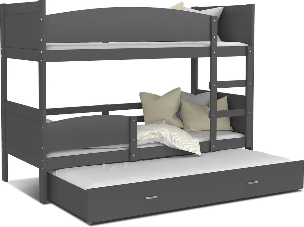 GL Poschodová posteľ Twist 3 190x80 Farba: Sivá