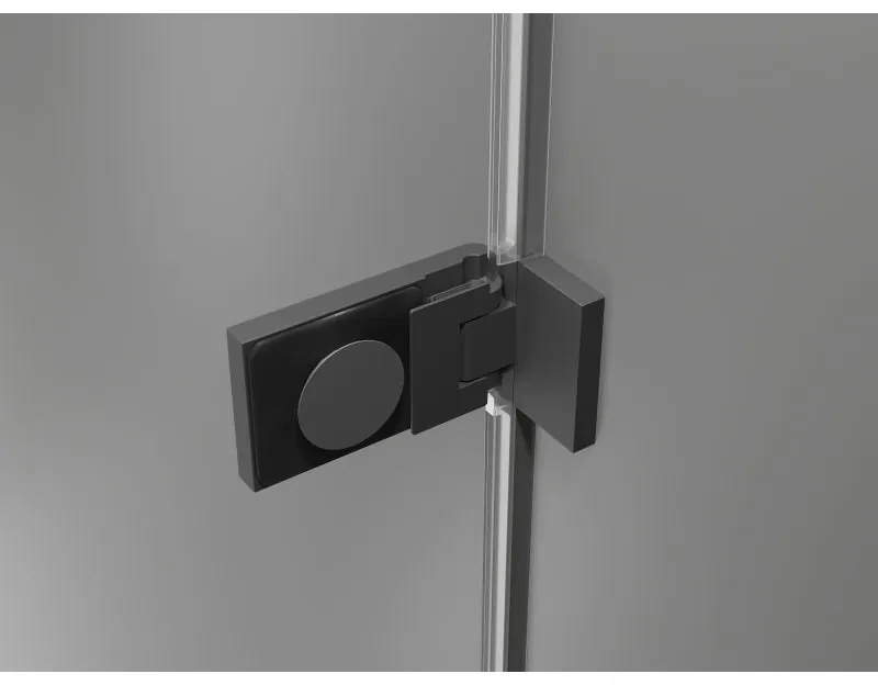 Mexen Lunar-F, L pravé sklápacie sprchové dvere 145 cm, 8mm číre sklo, grafitový profil, 836SL-145-050-95-00-P