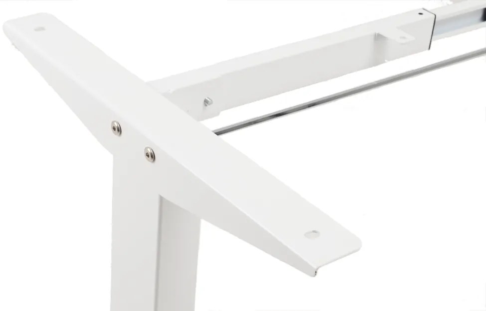 Výškovo nastaviteľný elektrický stôl BestBerg BBAT-14WW / rozmer 140x70 cm / výška 93,4-125,4 cm / biely