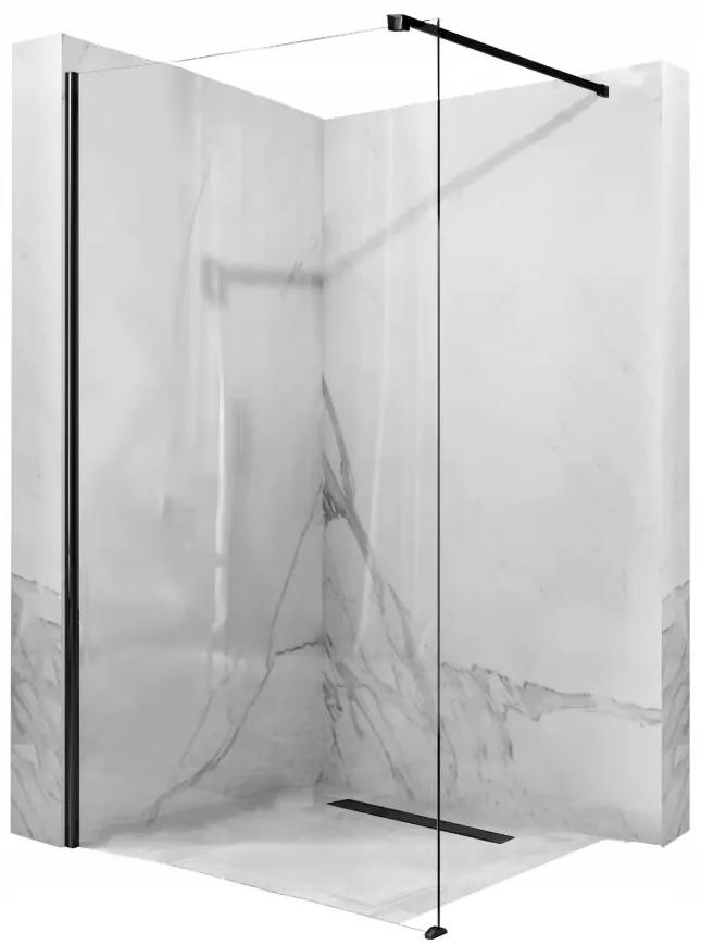 Rea AERO, sprchová zástena WALK IN, 1-krídlová, 120 x 195 cm, čierna matná-transparentná, REA-K6599