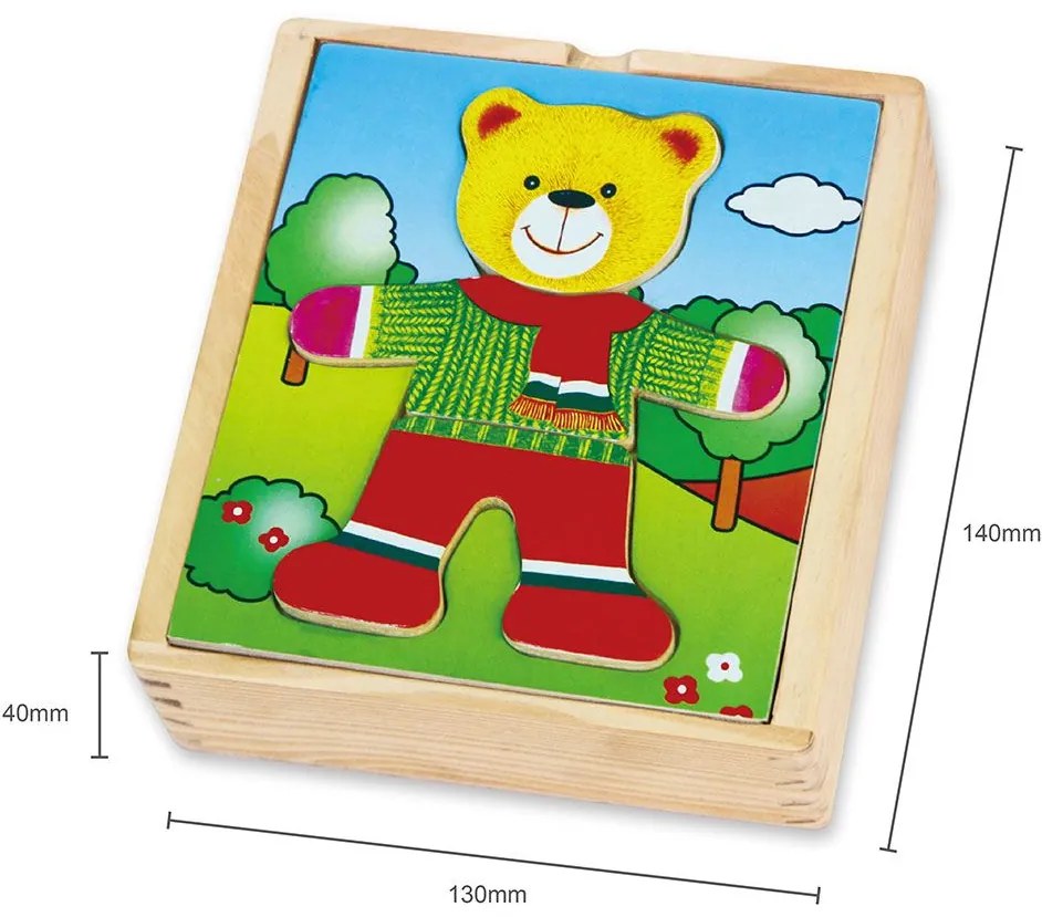 Detský puzzle obliekanie Viga Medvedík chlapec