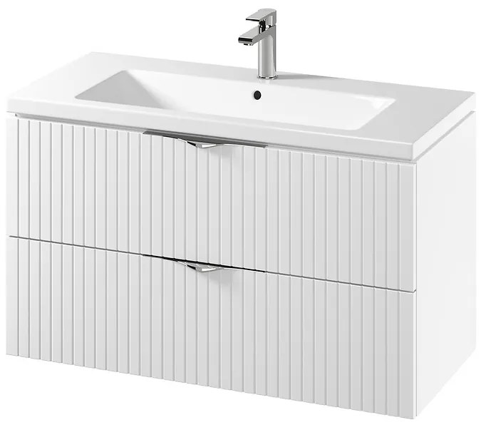 Cersanit Tirso, závesná umývadlová skrinka 994x447x572 mm + keramické umývadlo, biela matná, S801-542
