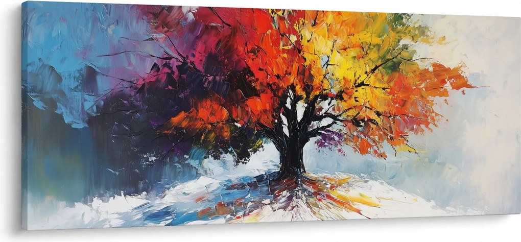 Obraz - Pestrofarebný strom (120x50 cm)
