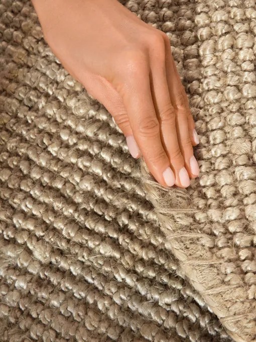 Koberec Hanse Home Bouclé Jaipur naturálny / béžový / biely kruh