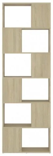 vidaXL Knižnica/deliaca stena biela a dub sonoma 60x24x186 cm drevotrieska-