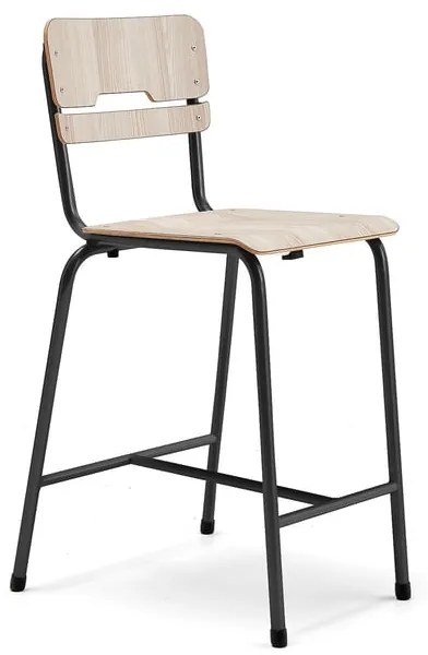 Školská stolička SCIENTIA, široké sedadlo, V 650 mm, antracit/jaseň