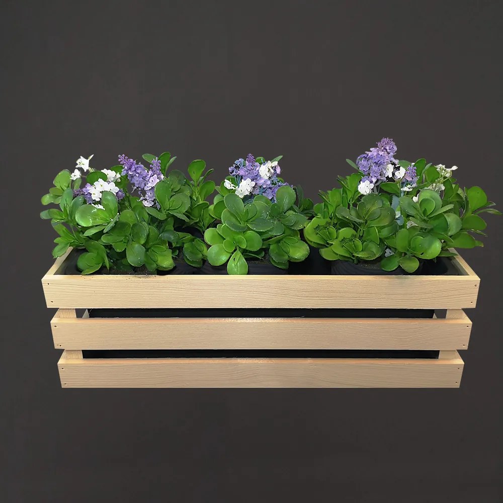 AMADEA Drevený obal na kvetináč prírodný, 52x21, 5x17cm, český výrobok