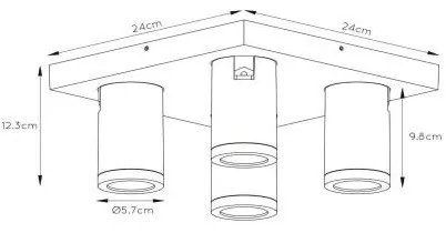Lucide 09930/20/30 - LED Stmievateľné bodové svietidlo TAYLOR 4xGU10/5W/230V IP44