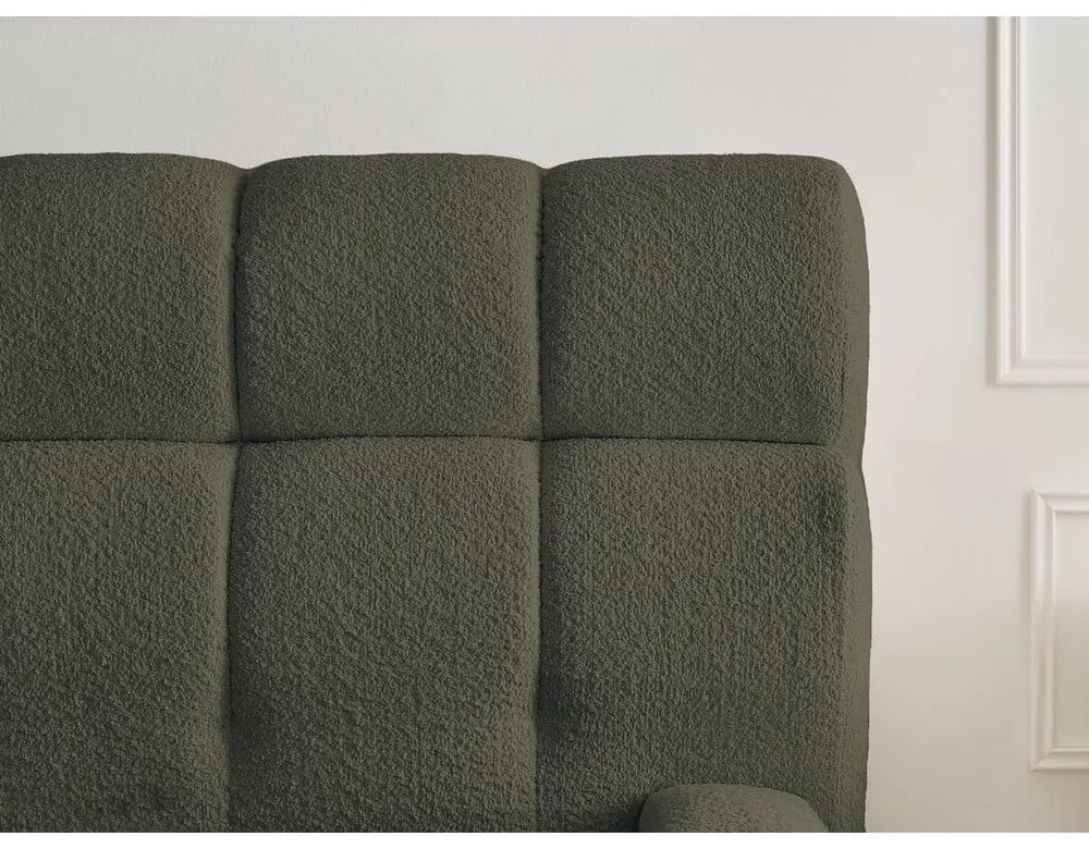 Zelená čalúnená dvojlôžková posteľ s úložným priestorom s roštom 180x200 cm Mont Blanc – Bobochic Paris