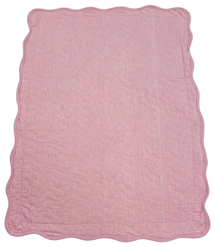 Prehoz bavlnený Deluxe jednofarebný Svetlo ružový TiaHome - 140x220cm + 1ks 50x70cm