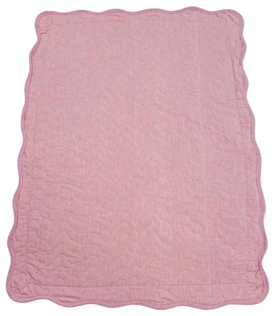 Prehoz bavlnený Deluxe jednofarebný Svetlo ružový TiaHome - 220x240cm + 2ks 50x70cm