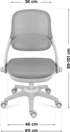 Detská otočná stolička Mark Adler Junior 4.7 Grey