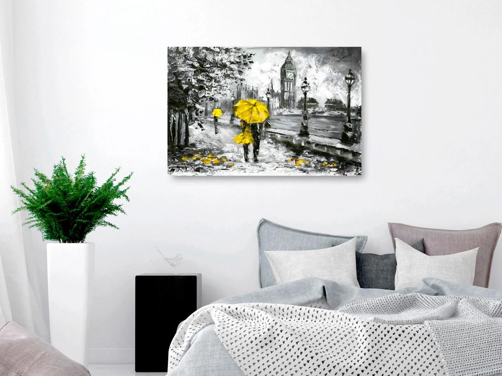 Artgeist Obraz - Walk in London (1 Part) Wide Yellow Veľkosť: 30x20, Verzia: Na talianskom plátne