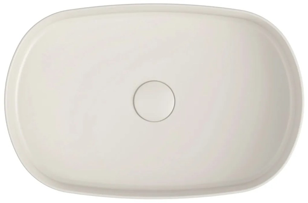Sapho Sapho, INFINITY OVAL keramické umývadlo na dosku, 55x36 cm, Ivory, 10NF65055-2K