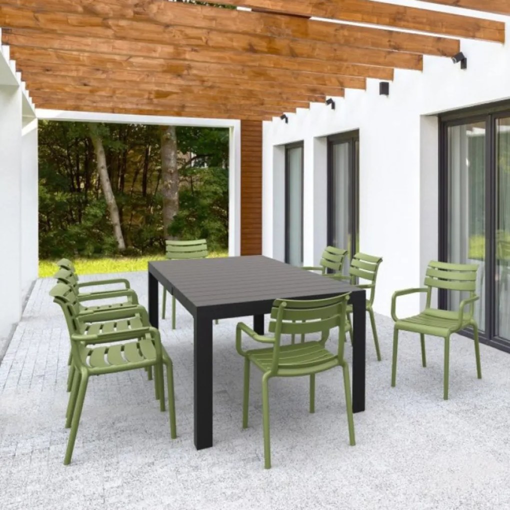 ATLANTIC 140 záhradný rozťahovací stôl black