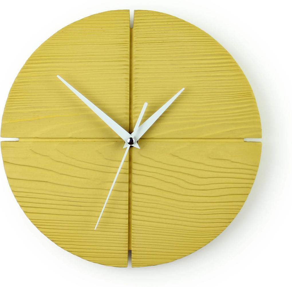 Gakobe Designové nástenné betónové hodiny CIRCLE S Tu si vyber farbu hodín -DVOJKLIK NA FARBU-: Žltá, Tu si vyber farbu ručičiek              -DVOJKLIK NA FARBU-: Biele