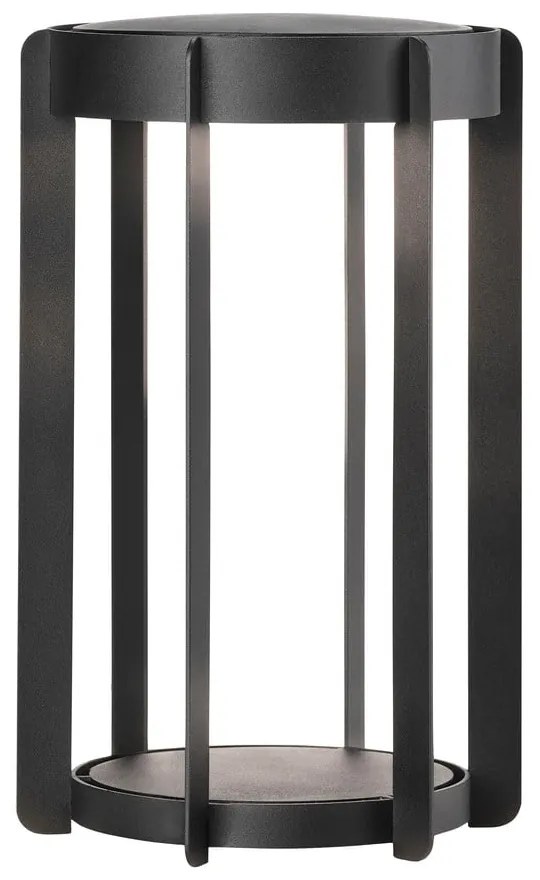 Čierny vonkajší LED lampáš na USB (výška 30 cm) Firefly – Zone