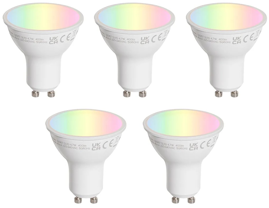 Sada 5 LED žiaroviek GU10 50 mm číra 4,7 W 400 lm 2200-2400 K