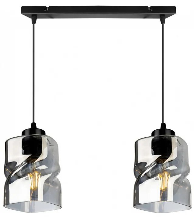 Moderné závesné svietidlo so sklenenými tienidlami LED