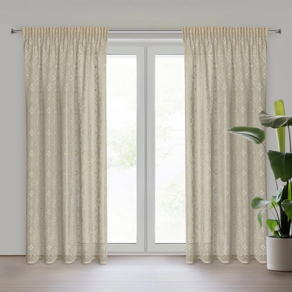 ZÁVES NA PÁSKE NELA 140X270 CM PRÍRODNÁ