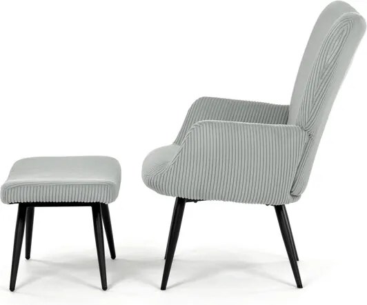 Relaxačné kreslo s podnožou AK-L7285 Sivomodrá manchester látka