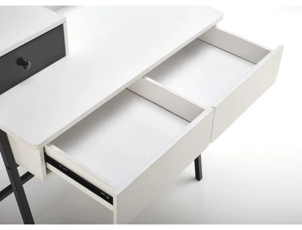 Toaletný stolík AGNES 120x80 cm biela/čierna