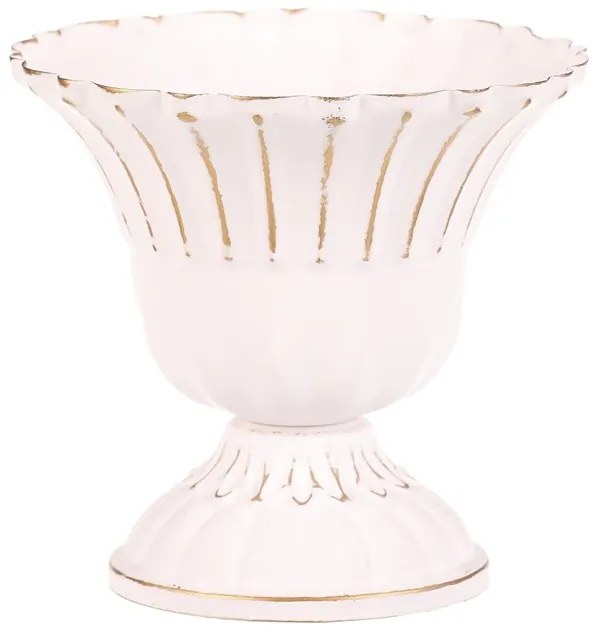 Autronic BONTEC Kalich kovový - aranžovací, vlnitý, farba biela Farba: Biela