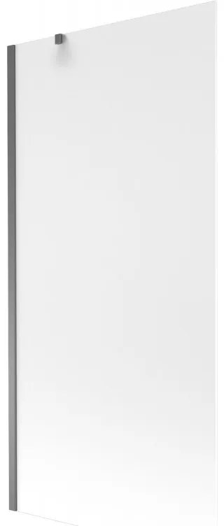 Mexen Next, 1-krídlová vaňová zástena 90 x 150 cm, 6mm sklo námraza, grafitová, 895-090-000-00-30-95