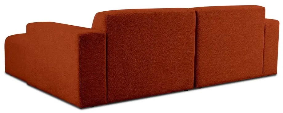 Rohová pohovka z textílie buklé v tehlovej farbe (ľavý roh) Roxy – Scandic