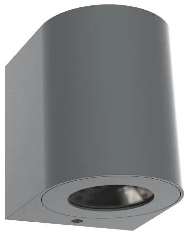 NORDLUX Vonkajšie hliníkové nástenné LED svietidlo CANTO, 2x6W, sivé, okrúhle