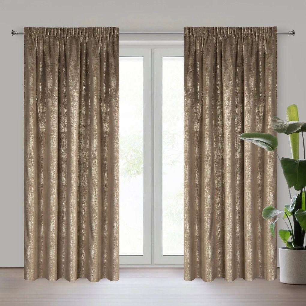 ZATEMŇOVACÍ ZÁVES NA PÁSKE INGRID 140X270 CM VZOROVANÁ