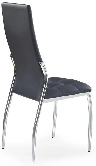 Jedálenská stolička LECH – oceľ, ekokoža, čierna