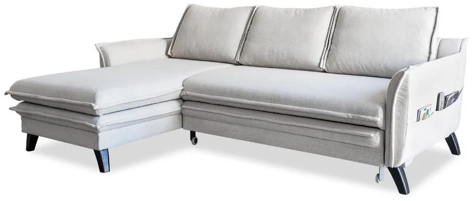 Svetlobéžová rozkladacia rohová pohovka Miuform Charming Charlie, ľavý roh