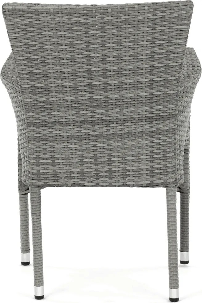 Autronic BONTEC Záhradná stolička, kov, polyratan, šedá, AZC-S2118 GREY Farba: Šedá