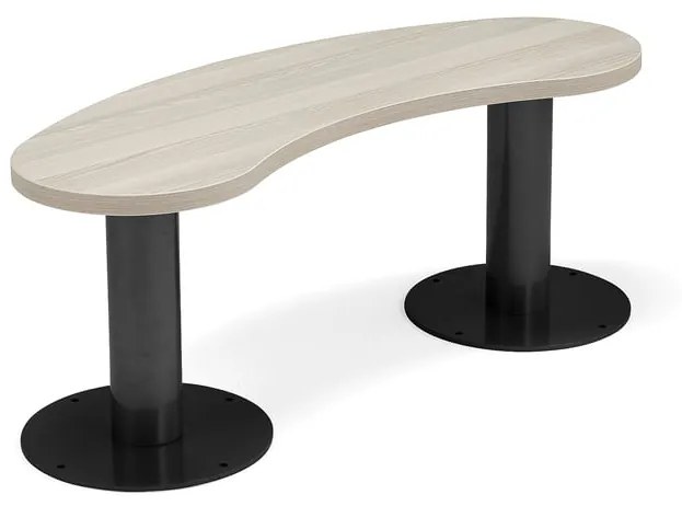 Lavica do jedálne GATHER, na kotvenie, 1100x340x440 mm, antracit, jaseň