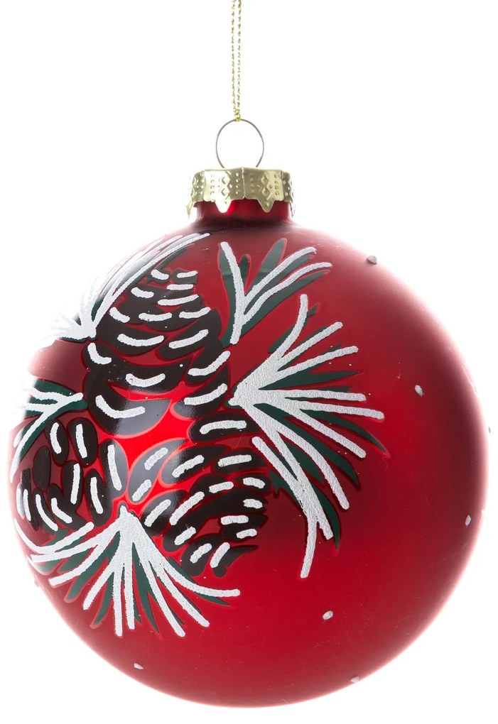 SKLENENÁ VIANOČNÁ BANKA NA STROMČEK SADA 4 KS (FI) 10 CM VZOROVANÁ