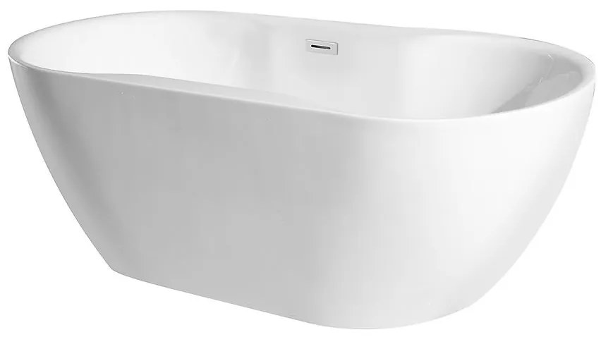 Voľne stojaca vaňa Navia 140/75 so sifónom Klik Klak s obdĺžnikovým prepadom Slim chróm