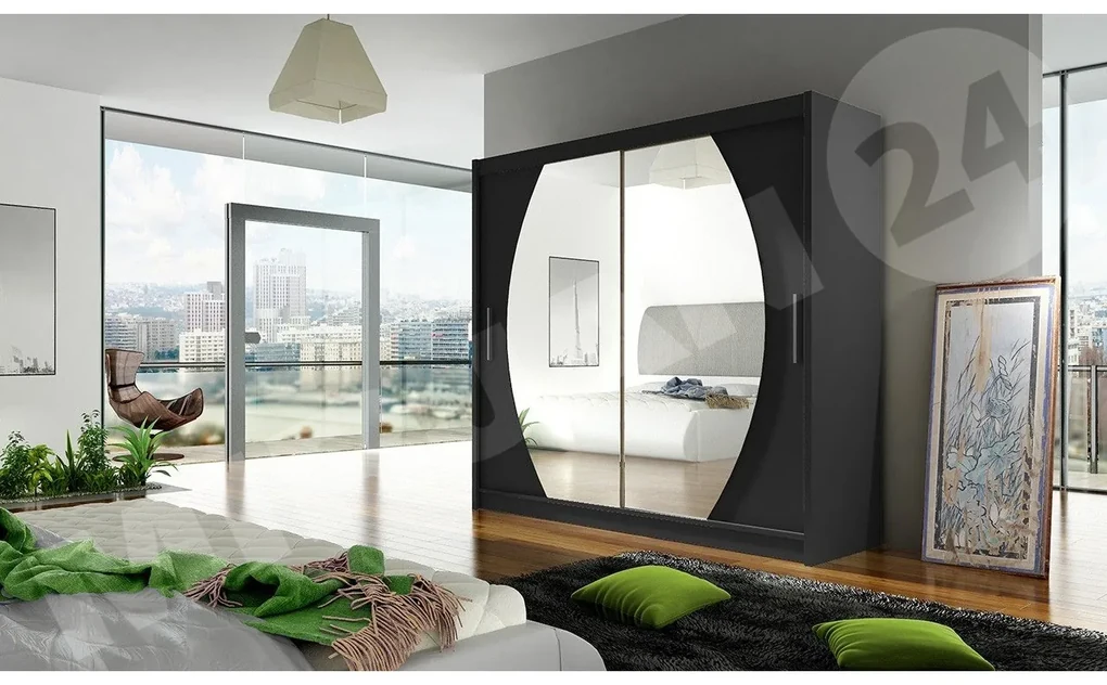 Skriňa London IV, Farby: sonoma, Osvetlenie: osvetlenie LED RGB - farebné