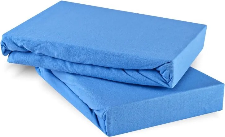 Plachta posteľná modrá jersey EMI, Plachta 90x200