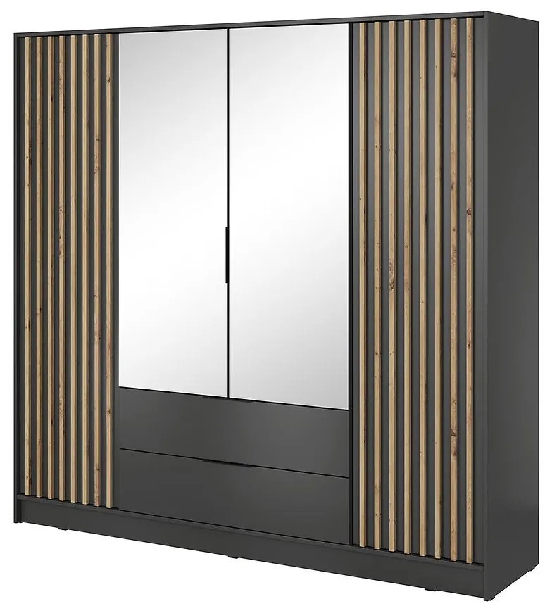 Skriňa Nelly 4d Zrkadlo Grafit/Artisan