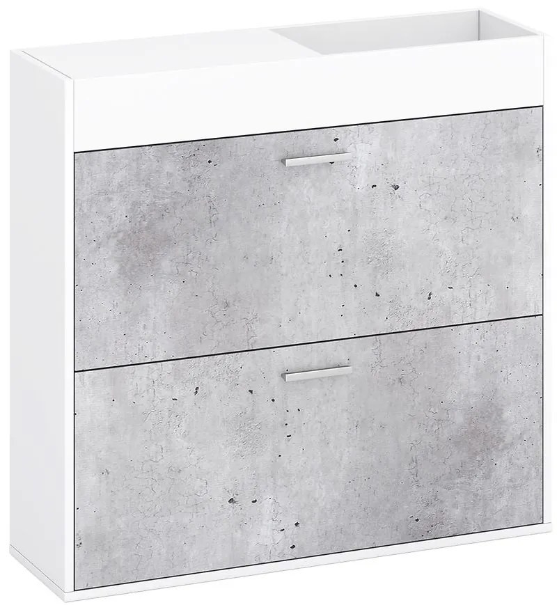 Skrinka na topánky Dalia 2KL beton/biely 36433