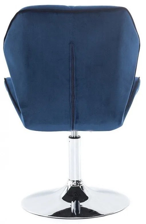 LuxuryForm DESIGN Stolička MILANO MAX VELUR na striebornom tanieri - modrá