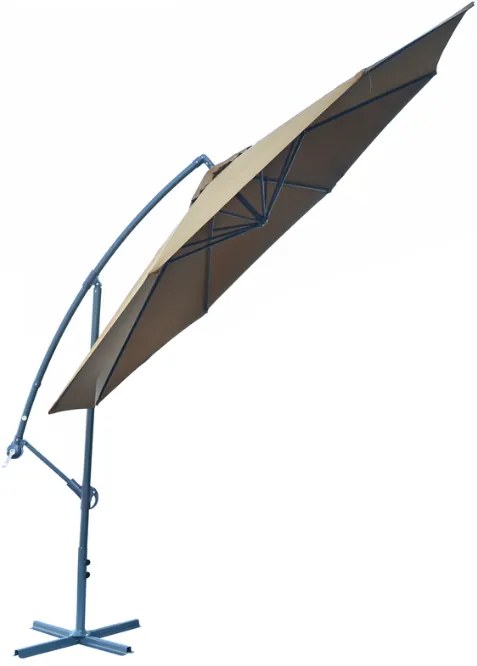 Slnečník kovový  ø 350 cm - hnedá